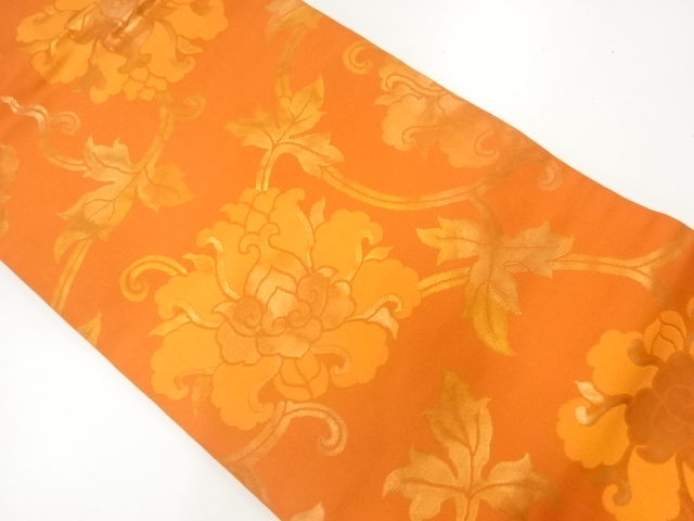 JAPANESE NAGOYA OBI / WOVEN FLOWER ARABESQUE